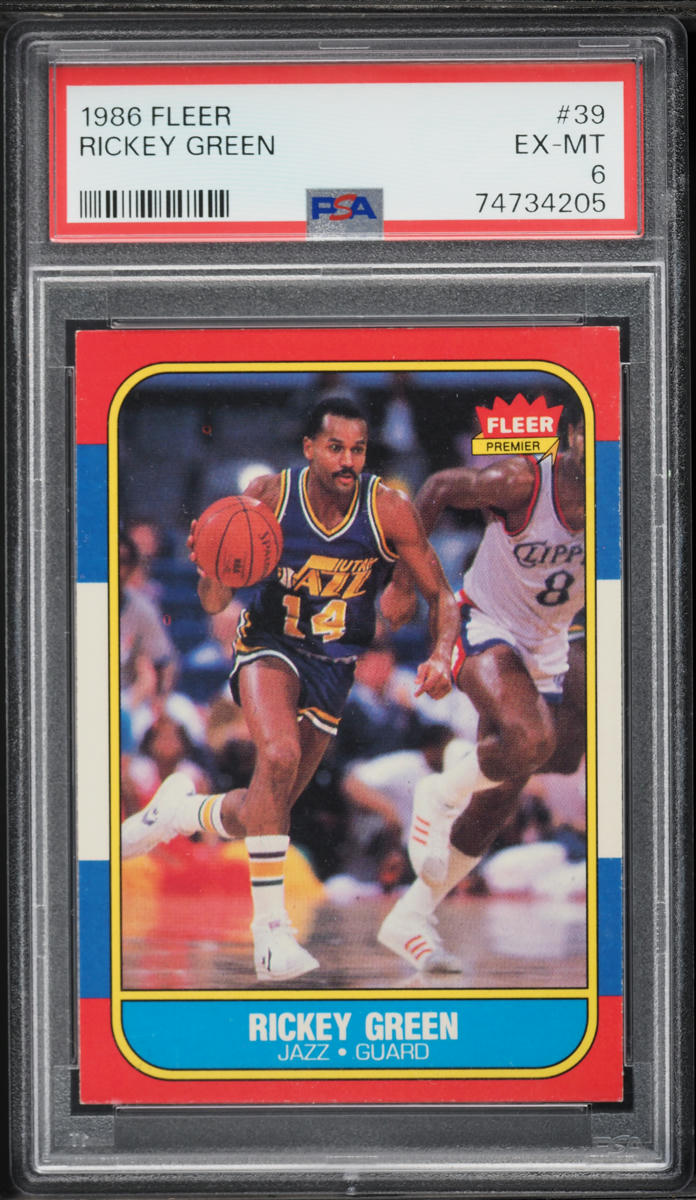 1986 Fleer Basketball Rickey Green #39 PSA 6 EXMT