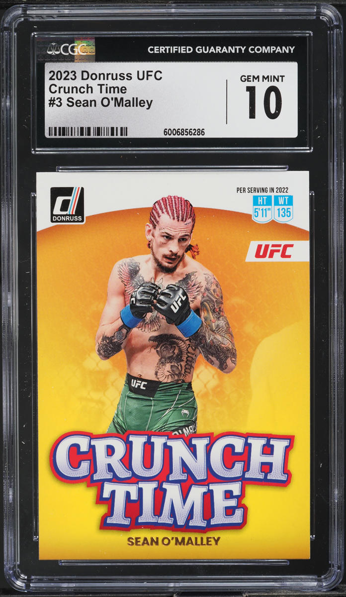 2023 Donruss UFC Crunch Time Sean O'Malley #3 CGC 10 GEM MINT