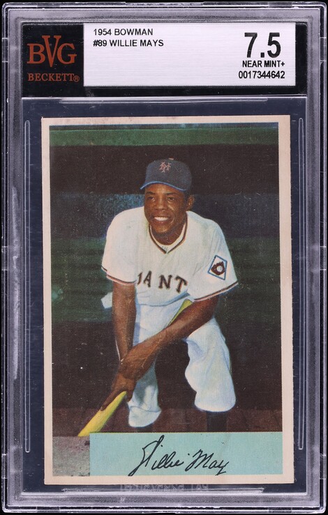 1954 Bowman Willie Mays #89 BVG 7.5 NRMT+