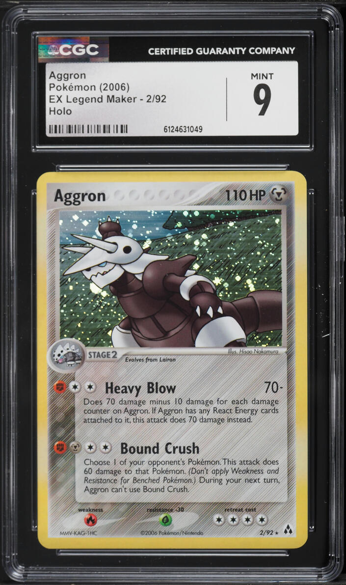2006 Pokemon EX Legend Maker Holo Aggron #2 CGC 9 MINT