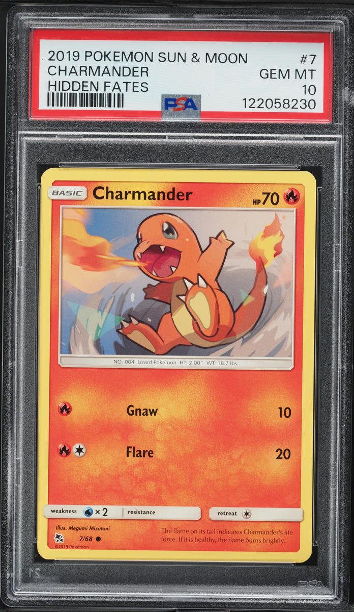 2019 Pokemon Sun & Moon Hidden Fates Charmander #7 PSA 10 GEM MINT