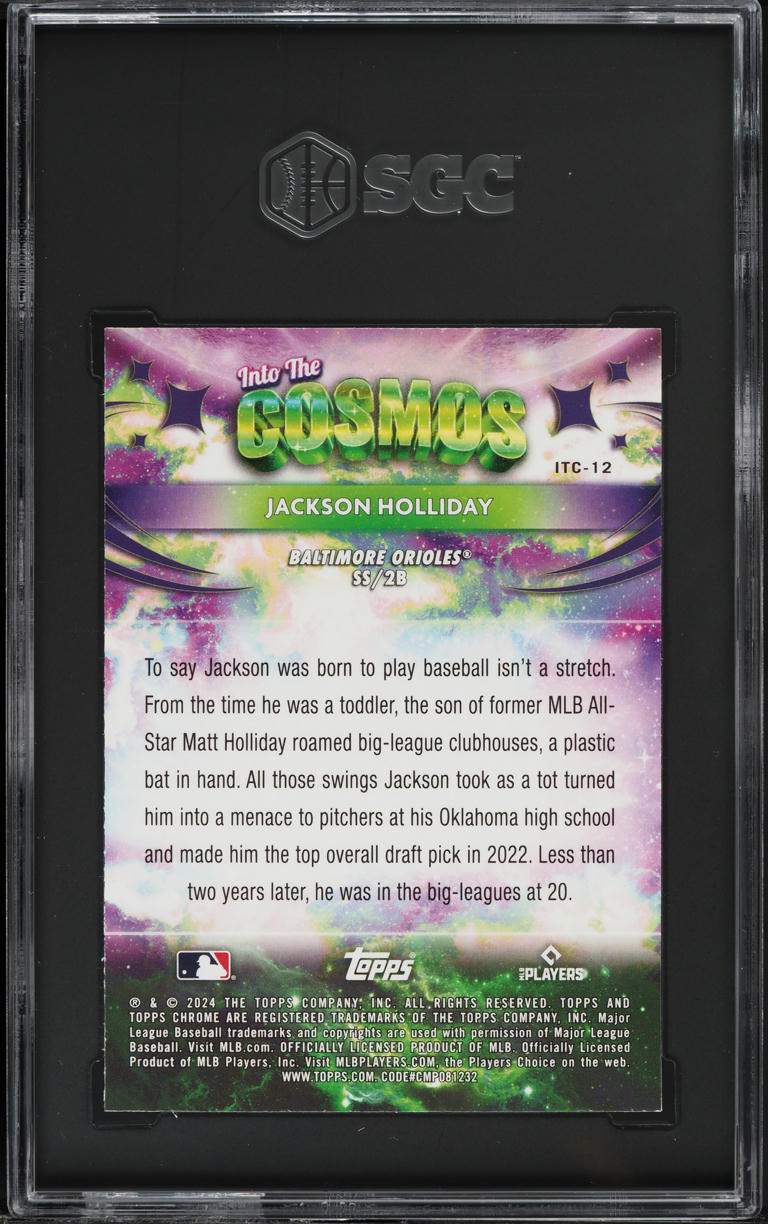 2024 Topps Chrome Cosmic Into The Cosmos Jackson Holliday ROOKIE #ITC-12 SGC 9