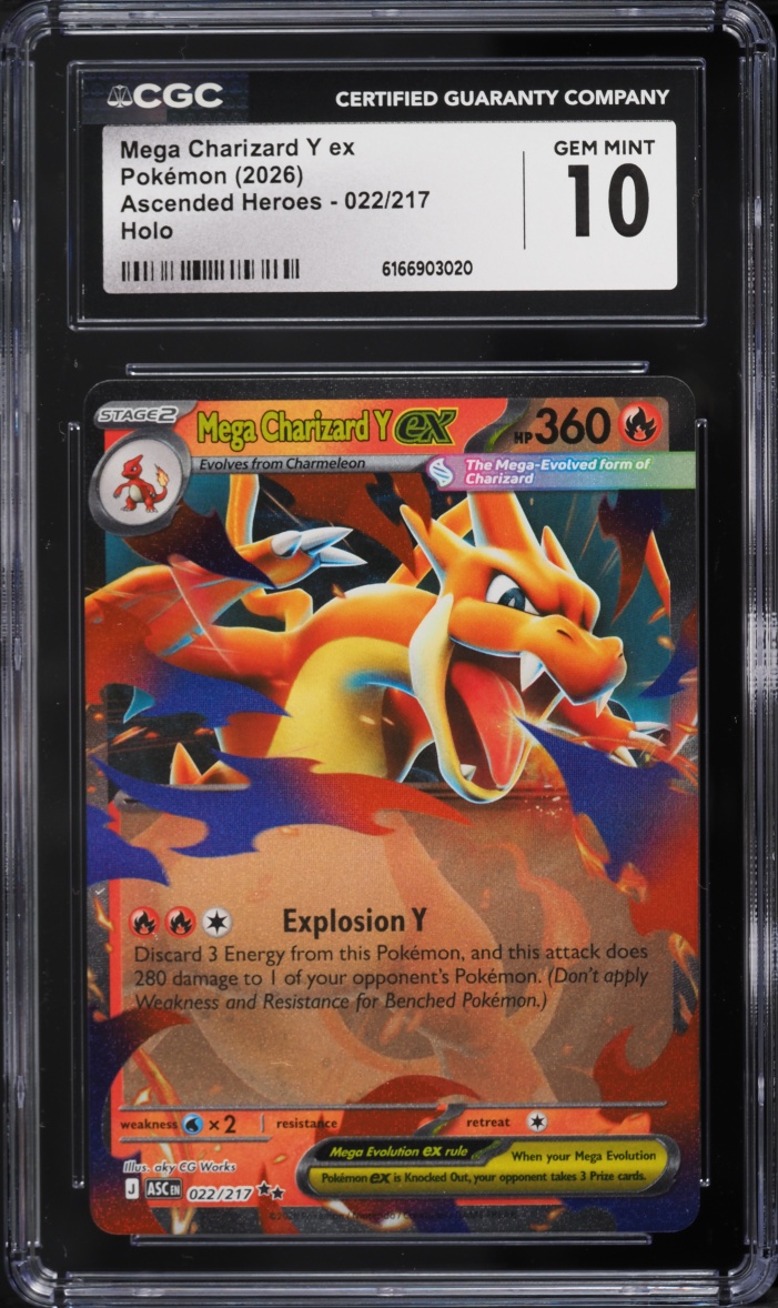 2026 Pokemon Mega Evolution Ascended Heroes Holo Mega Charizard Y EX #22 CGC 10 GEM MINT