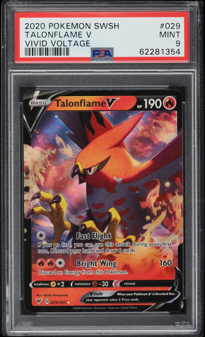 2020 Pokemon Sword & Shield Vivid Voltage Talonflame V #29 PSA 9 MINT