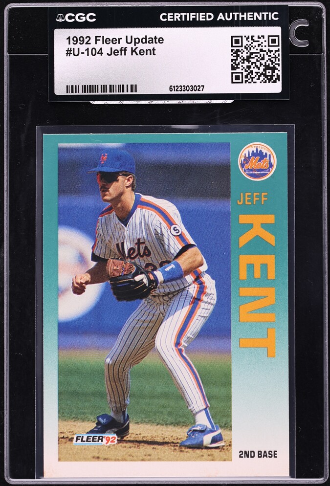 1992 Fleer Update Jeff Kent #U-104 CGC AUTH