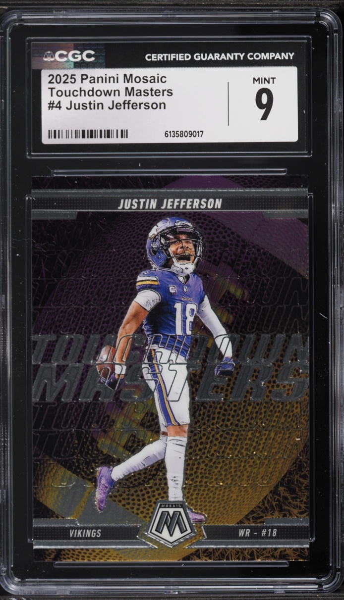 2025 Panini Mosaic Touchdown Masters Justin Jefferson #4 CGC 9 MINT