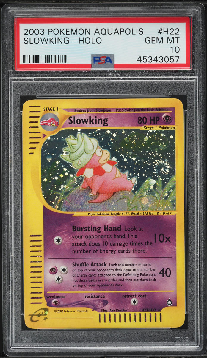 2003 Pokemon Aquapolis Holo Slowking #H22 PSA 10 GEM MINT