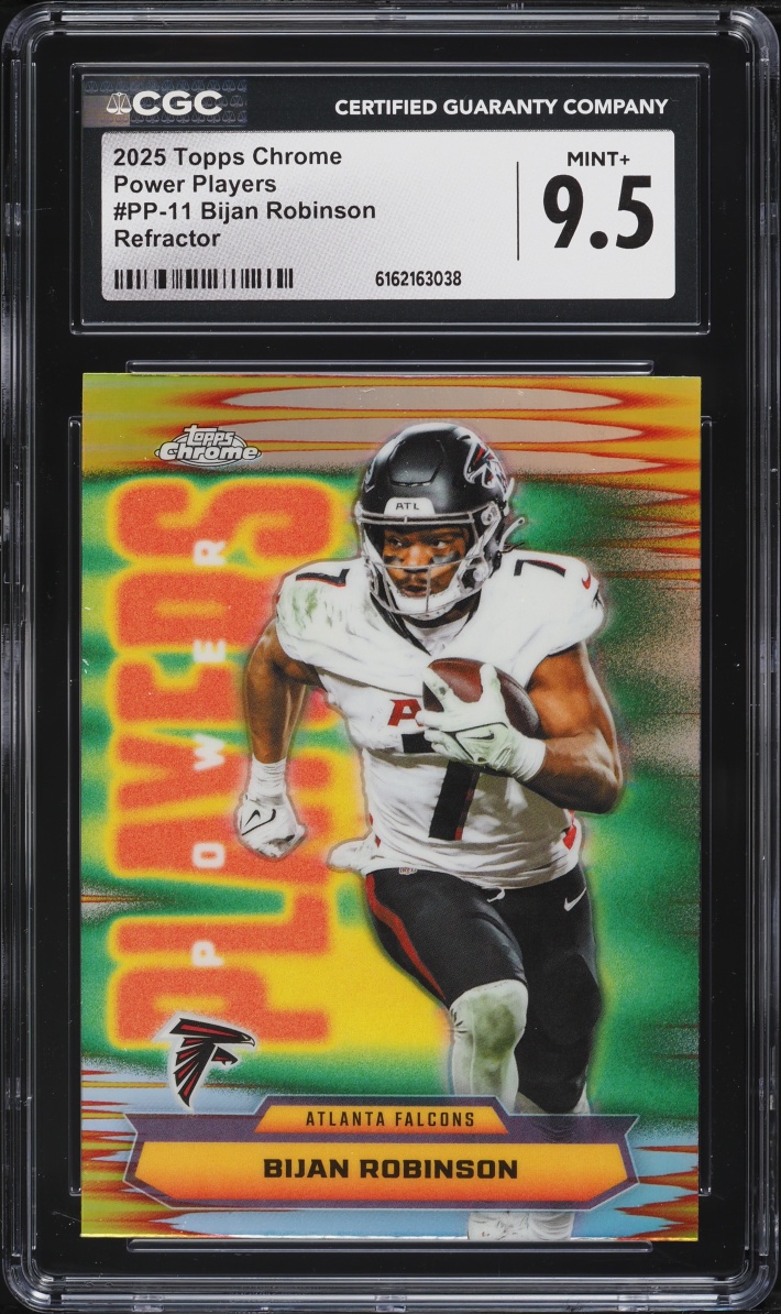 2025 Topps Chrome Power Players Refractor Bijan Robinson #PP-11 CGC 9.5 MINT+