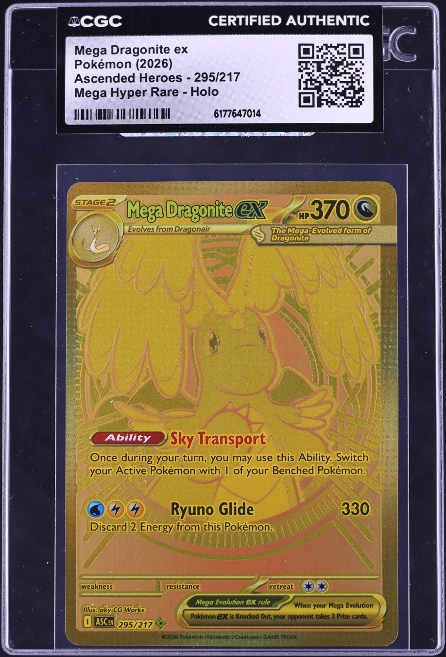 2026 Pokemon Mega Evolution Ascended Heroes MHR Mega Dragonite ex #295 CGC AUTH