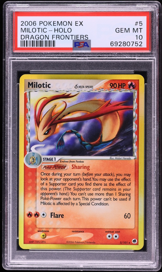 2006 Pokemon EX Dragon Frontiers Holo Milotic #5 PSA 10 GEM MINT