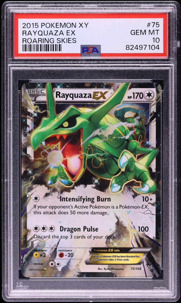 2015 Pokemon XY Roaring Skies Holo Rayquaza EX #75 PSA 10 GEM MINT