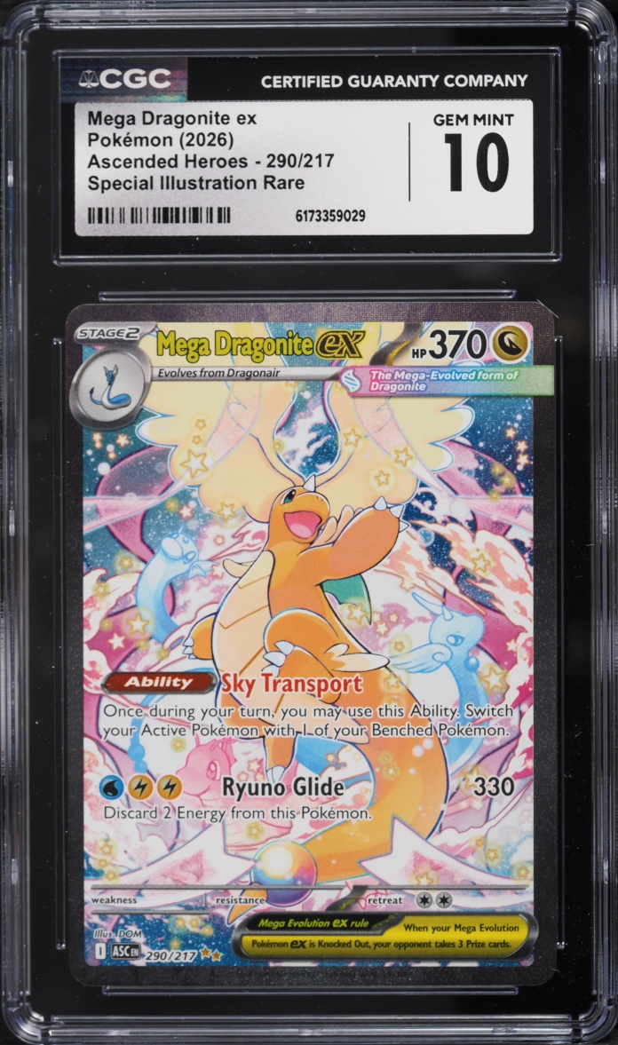2026 Pokemon Mega Evolution Ascended Heroes SIR Mega Dragonite EX #290 CGC 10 GEM MINT