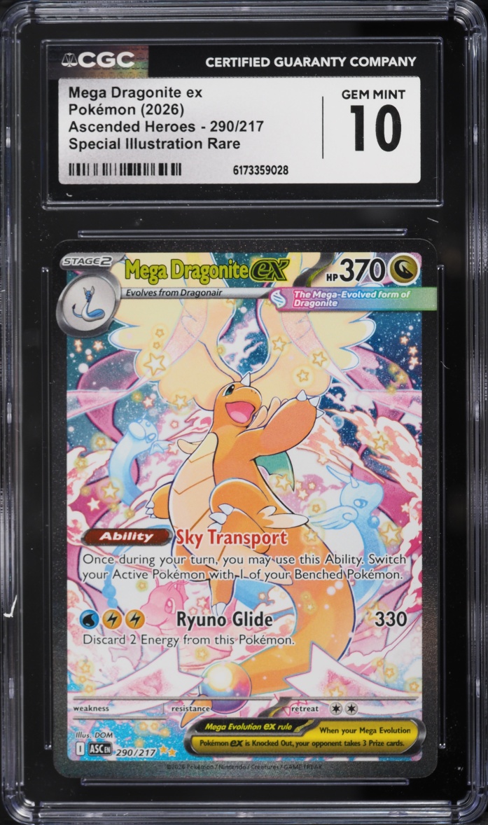 2026 Pokemon Mega Evolution Ascended Heroes SIR Mega Dragonite EX #290 CGC 10 GEM MINT