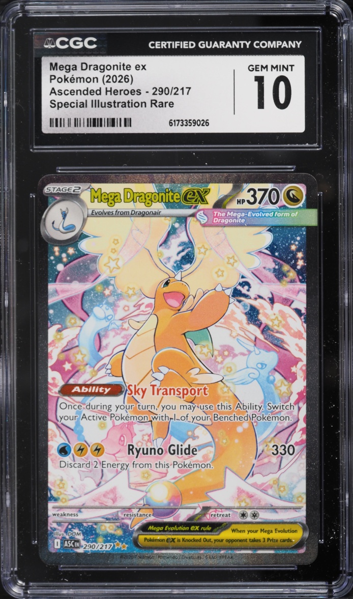2026 Pokemon Mega Evolution Ascended Heroes SIR Mega Dragonite EX #290 CGC 10 GEM MINT