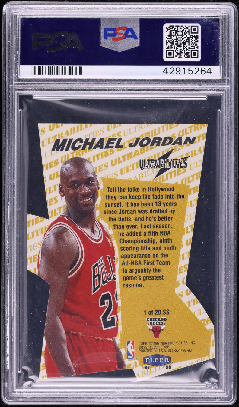 1997 Ultra Ultrabilities Superstar Die-Cut Michael Jordan #1 PSA 10 GEM MINT