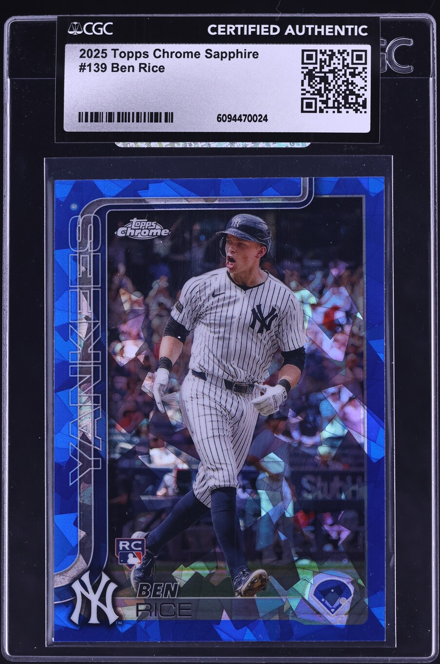 2025 Topps Chrome Sapphire Ben Rice ROOKIE #139 CGC AUTH on Fanatics ...