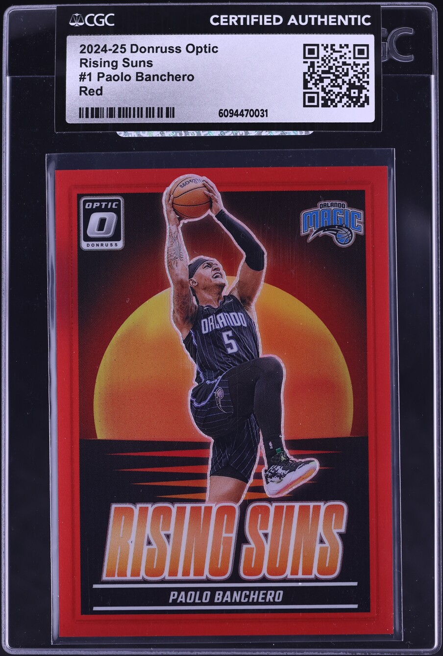 2024 Donruss Optic Rising Suns Red Paolo Banchero /99 #1 CGC AUTH on ...
