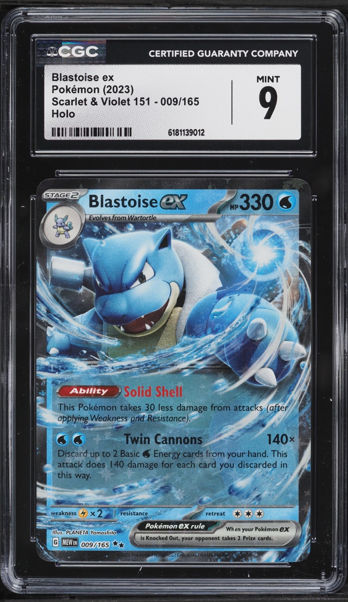 2023 Pokemon Scarlet & Violet 151 Holo Blastoise Ex #9 CGC 9 MINT