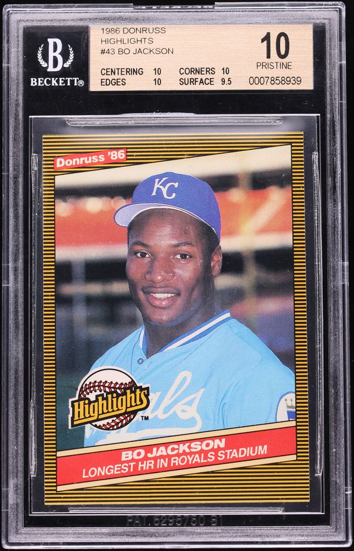 1986 Donruss Highlights Bo Jackson ROOKIE #43 BGS 10 PRISTINE