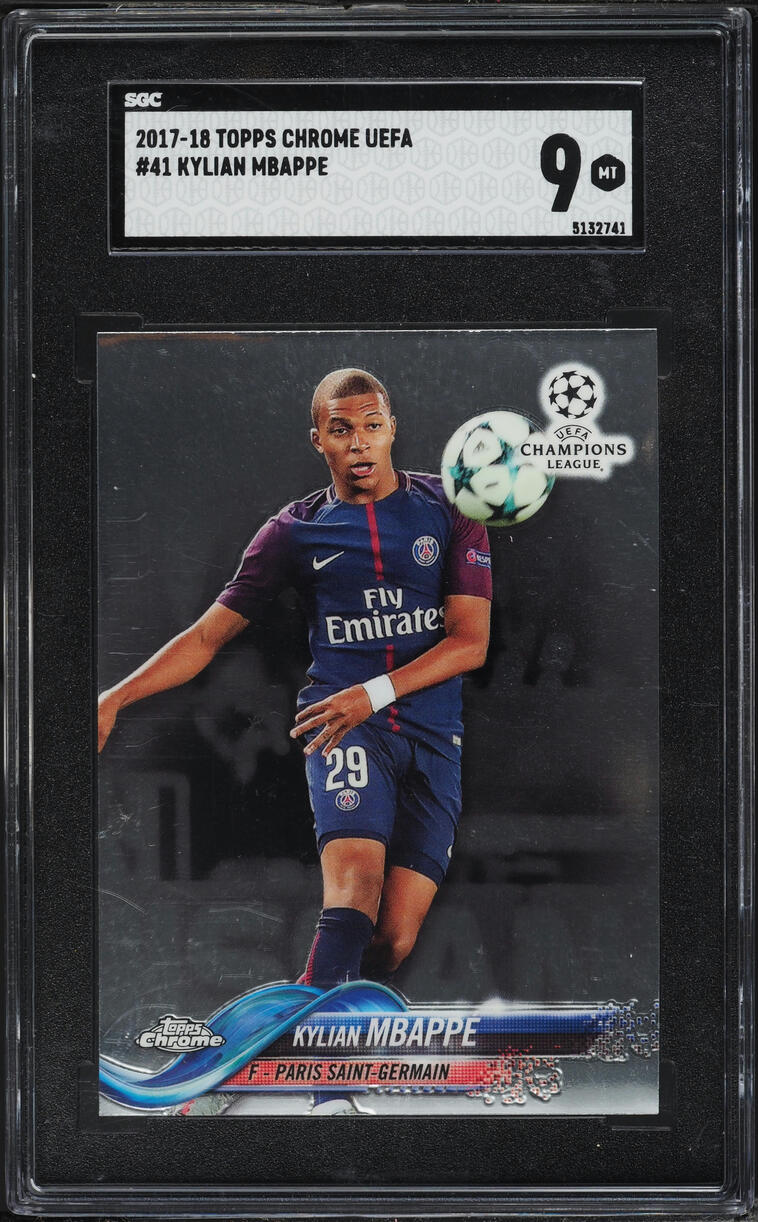 2017 Topps Chrome UEFA Champions Kylian Mbappe ROOKIE #41 SGC 9 MINT
