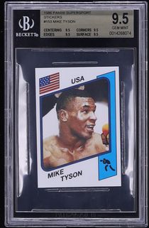 1986 Panini Supersport Sticker Mike Tyson ROOKIE #153 BGS 9.5 GEM MINT