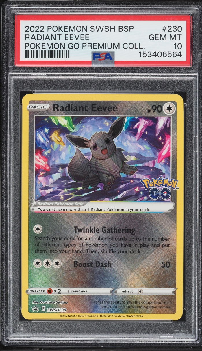2022 Pokemon Sword & Shield Promo GO Premium Collection Holo Radiant Eevee #SSWSH230 PSA 10 GEM