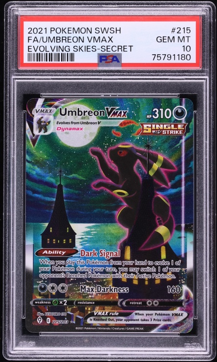2021 Pokemon Sword & Shield Evolving Skies Alt Art Umbreon VMAX #215 PSA 10 GEM MINT