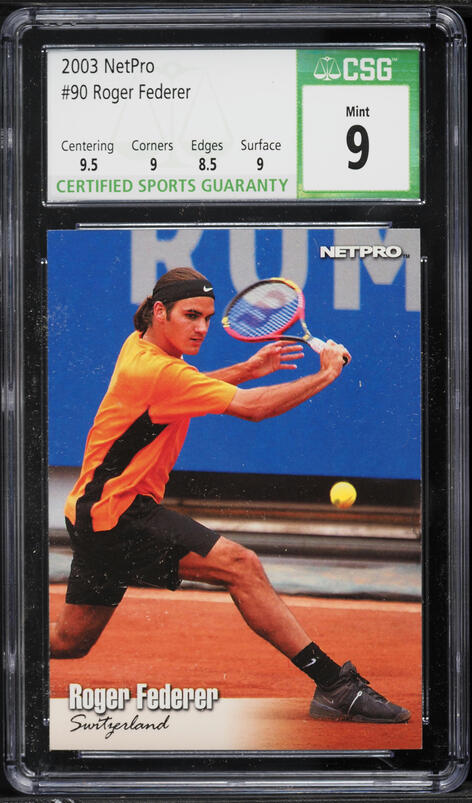 2003 Netpro Elite Tennis Roger Federer ROOKIE RC /2000 #3 PSA 8 NM