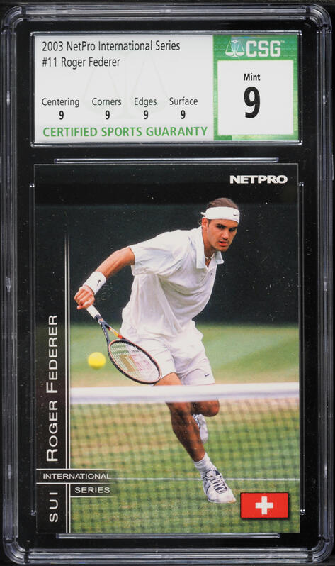 2003 Netpro Elite Tennis Roger Federer ROOKIE RC /2000 #3 PSA 8 NM