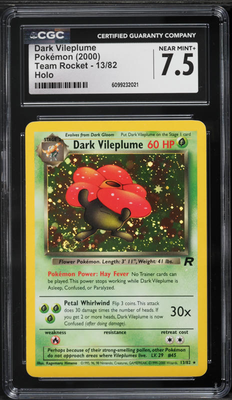 2000 Pokemon Team Rocket Holo Dark Vileplume #13 PSA 8 NM-MT on