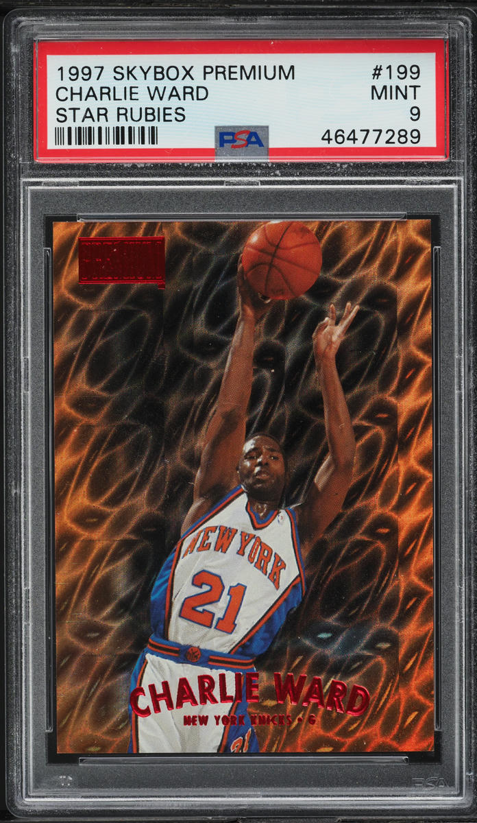 1997 Skybox Premium Star Rubies Charlie Ward /50 #199 PSA 9 MINT