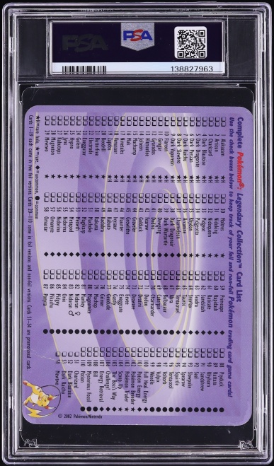 2002 Pokemon Legendary Collection Box Topper Dark Blastoise #S2 PSA 1 PR