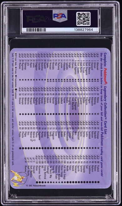 2002 Pokemon Legendary Collection Box Topper Dark Raichu #S3 PSA 5 EX