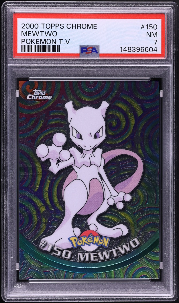 2000 Topps Chrome Pokemon Mewtwo #150 PSA 7 NRMT