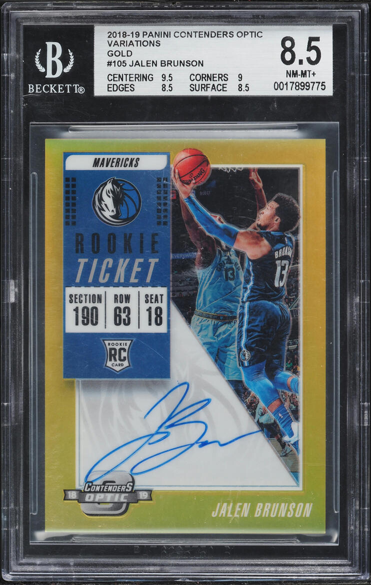 2018 Panini Contenders Optic Variations Gold Jalen Brunson ROOKIE 10/10 #105 BGS 8.5 NM-MT+