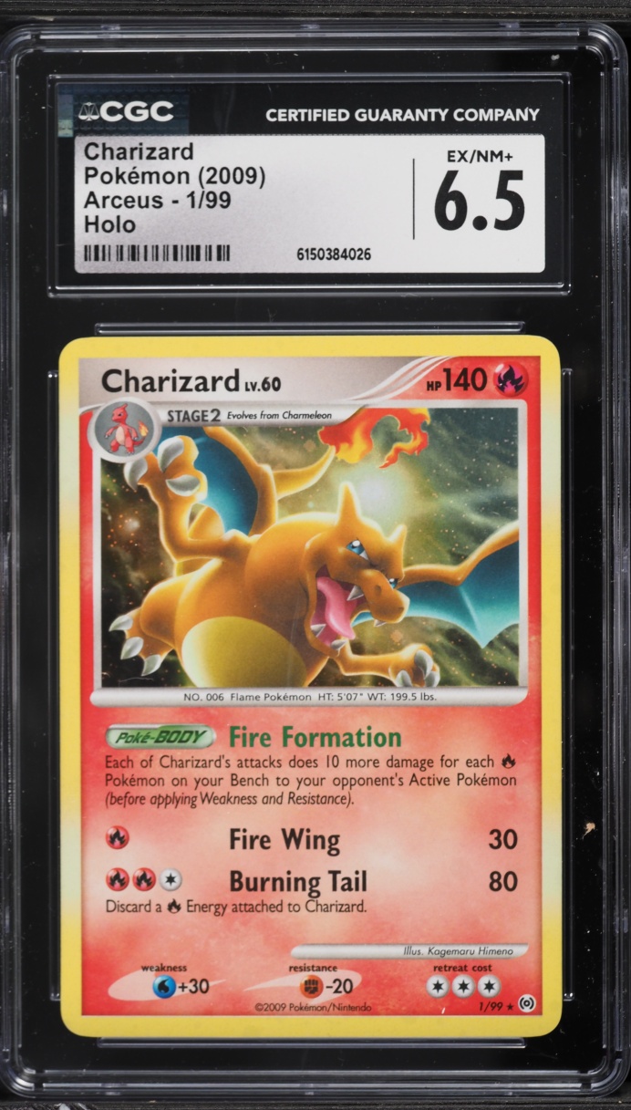 2009 Pokemon Platinum Arceus Holo Charizard #1 CGC 6.5 EXMT+
