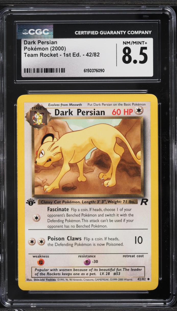 2000 Pokemon Team Rocket 1st Edition Dark Persian #42 CGC 8.5 NM-MT+