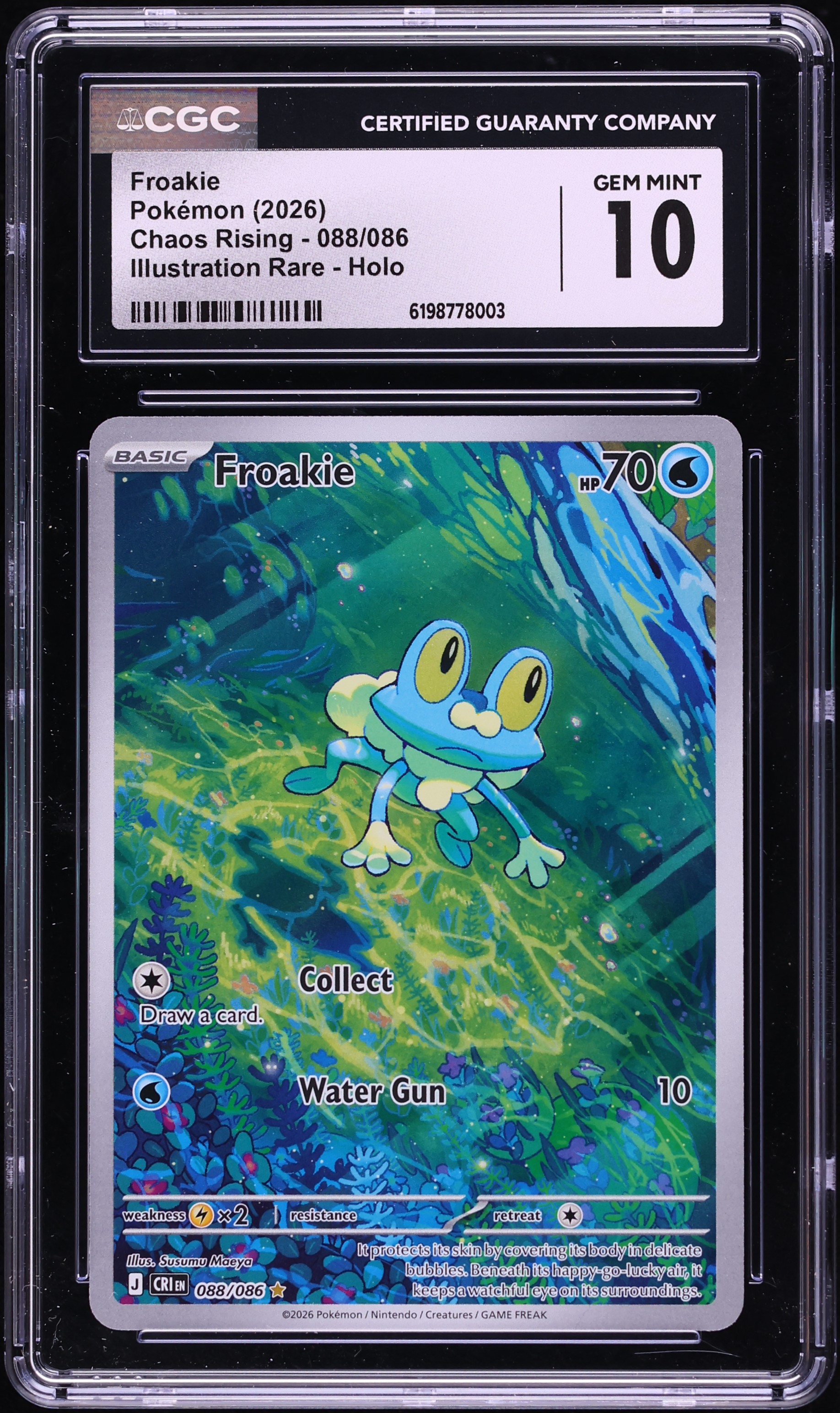 2026 Pokemon Mega Evolution Chaos Rising IR Froakie #88 CGC 10 GEM MINT