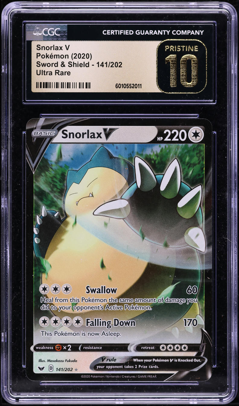 2020 Pokemon Sword & Shield Snorlax V #141 CGC 10 PRISTINE