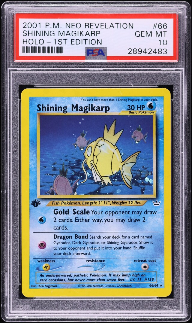 2001 Pokemon Neo Revelation 1st Edition Shining Magikarp #66 PSA 10 GEM MINT
