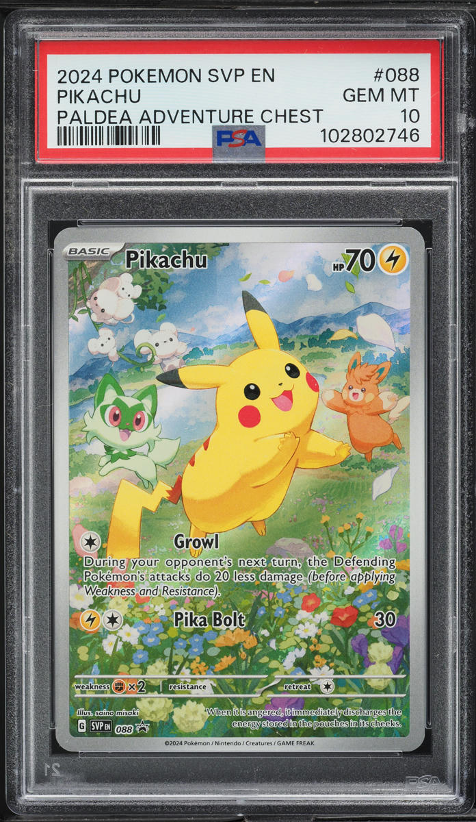 2024 Pokemon SV Black Star Promo Paldea Adventure Chest Pikachu #88 PSA 10 GEM MINT
