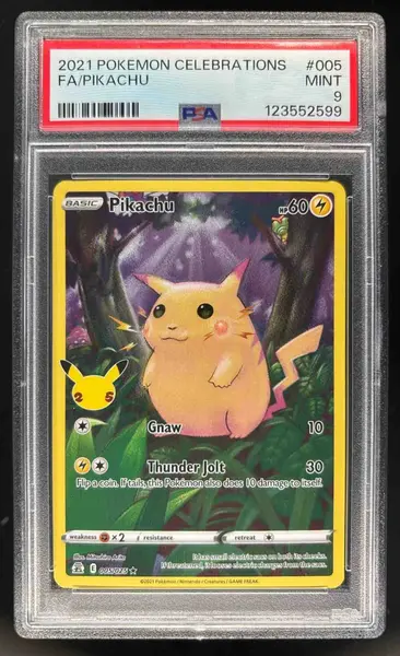 2021 Pokemon Sword & Shield Celebrations #005/025 Pikachu Holo PSA 9