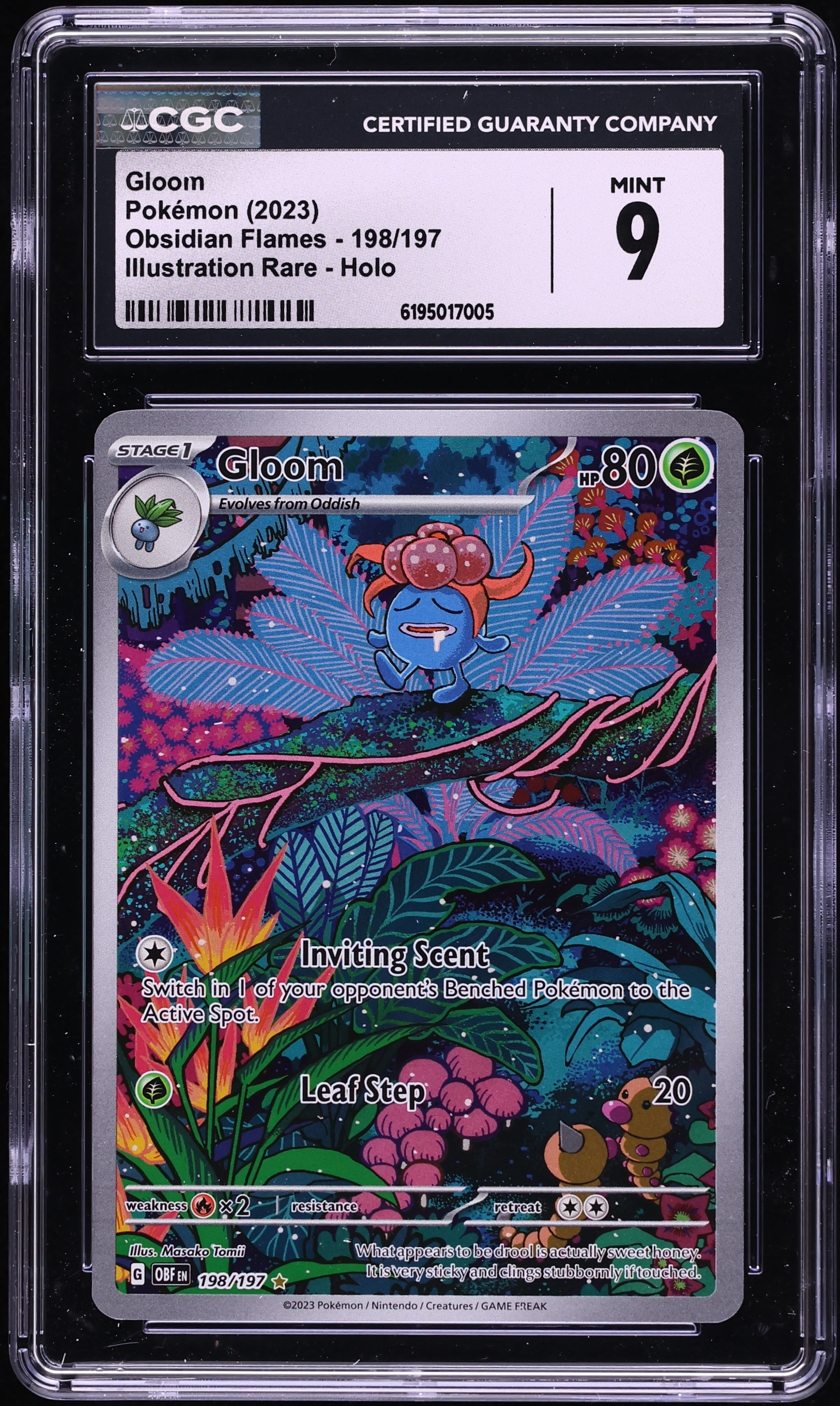 2023 Pokemon Scarlet & Violet Obsidian Flames IR Gloom #198 CGC 9 MINT