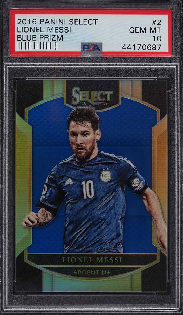 2016 Select Blue Prizm Lionel Messi /299 #2 PSA 10 GEM MINT