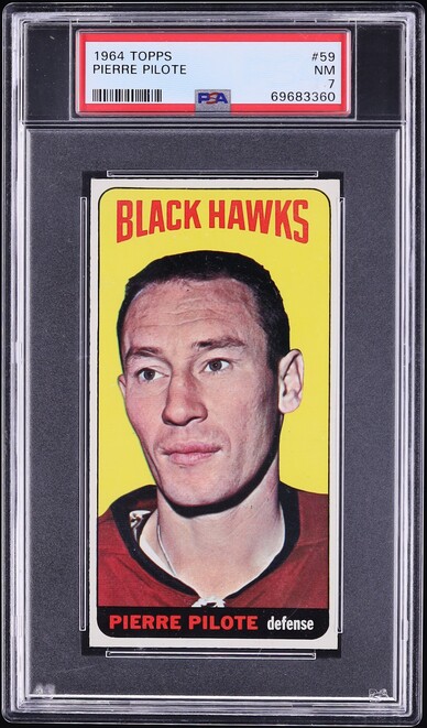 1964 Topps Hockey Pierre Pilote #59 PSA 7 NRMT