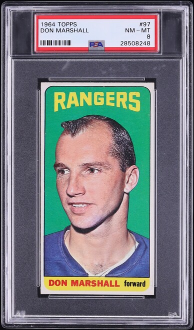 1964 Topps Hockey Don Marshall #97 PSA 8 NM-MT