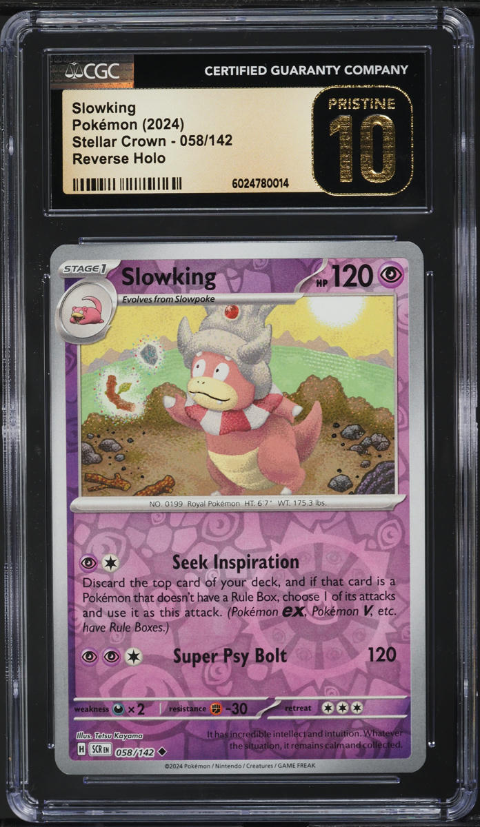 2024 Pokemon SV Stellar Crown Reverse Holo Slowking #58 CGC 10 PRISTINE