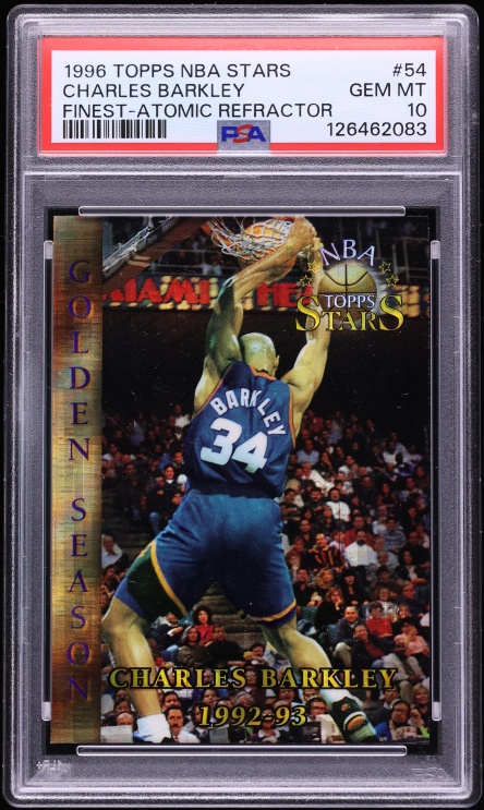 1996 Topps NBA Stars Finest Atomic Refractor Charles Barkley #54 PSA 10 GEM MINT