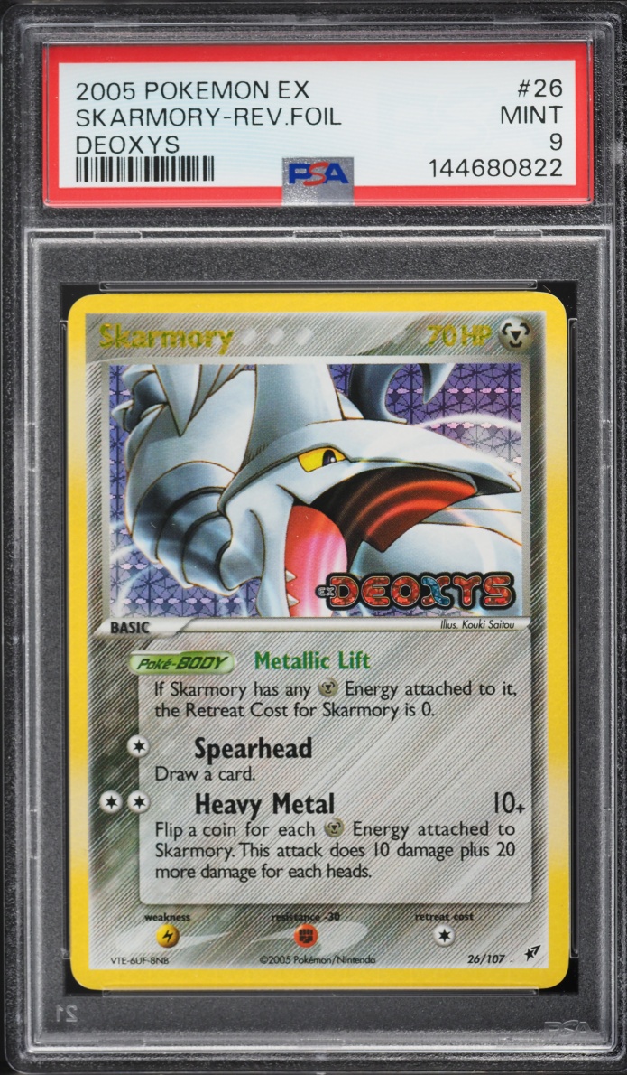 2005 Pokemon EX Deoxys Reverse Holo Skarmory #26 PSA 9 MINT