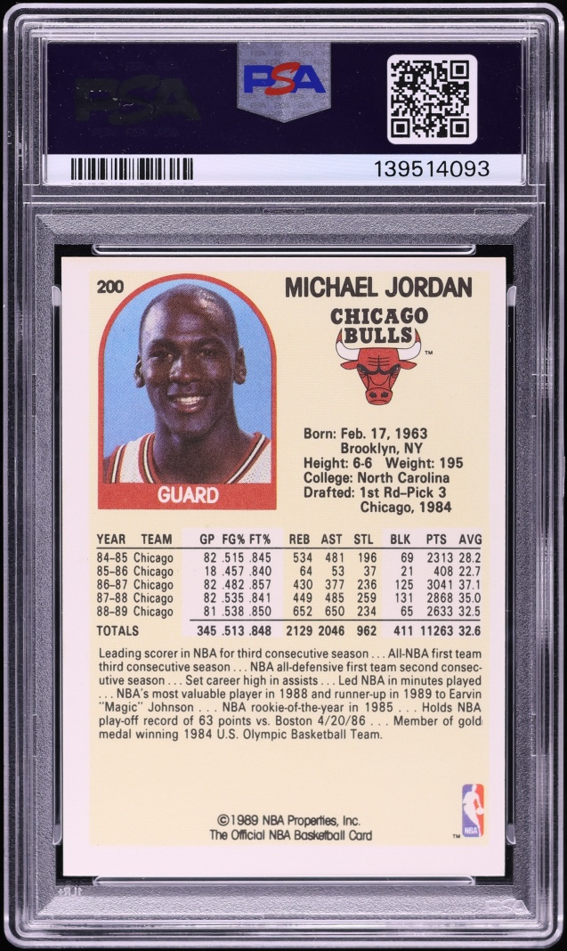 1989 Hoops Michael Jordan AUTO DNA 7 #200 PSA AUTH